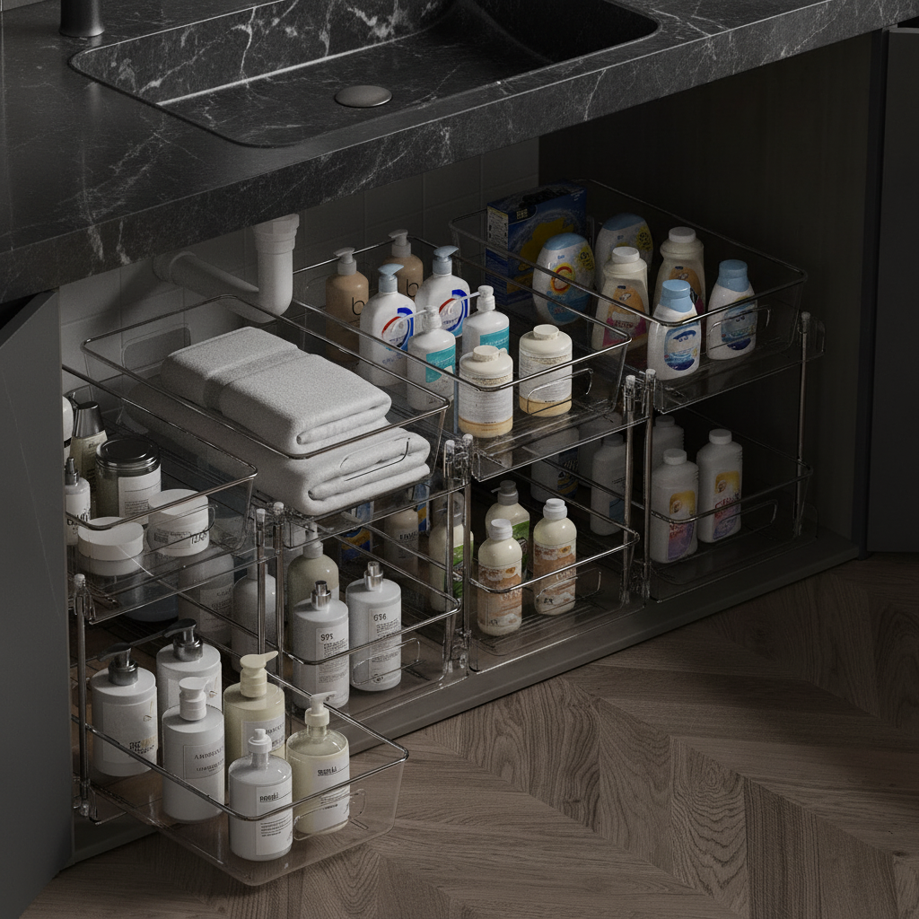 Vtopmart 4 Pack Under Sink Organizer Review: Clear, Slide-Out Storage