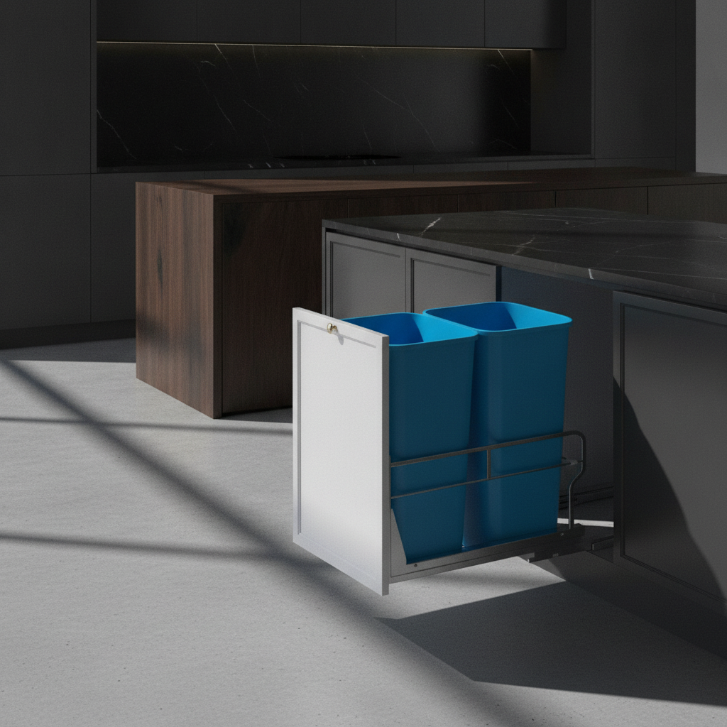 Insputer Dual Pull Out Trash Can Organizer: Under Cabinet Solution
