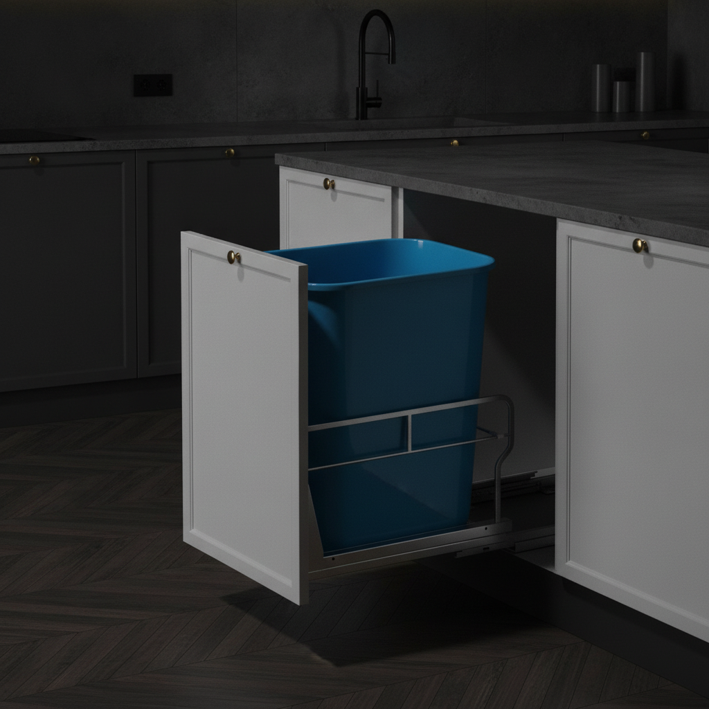 Insputer Pull Out Trash Can Organizer: Soft-Close Cabinet Solution